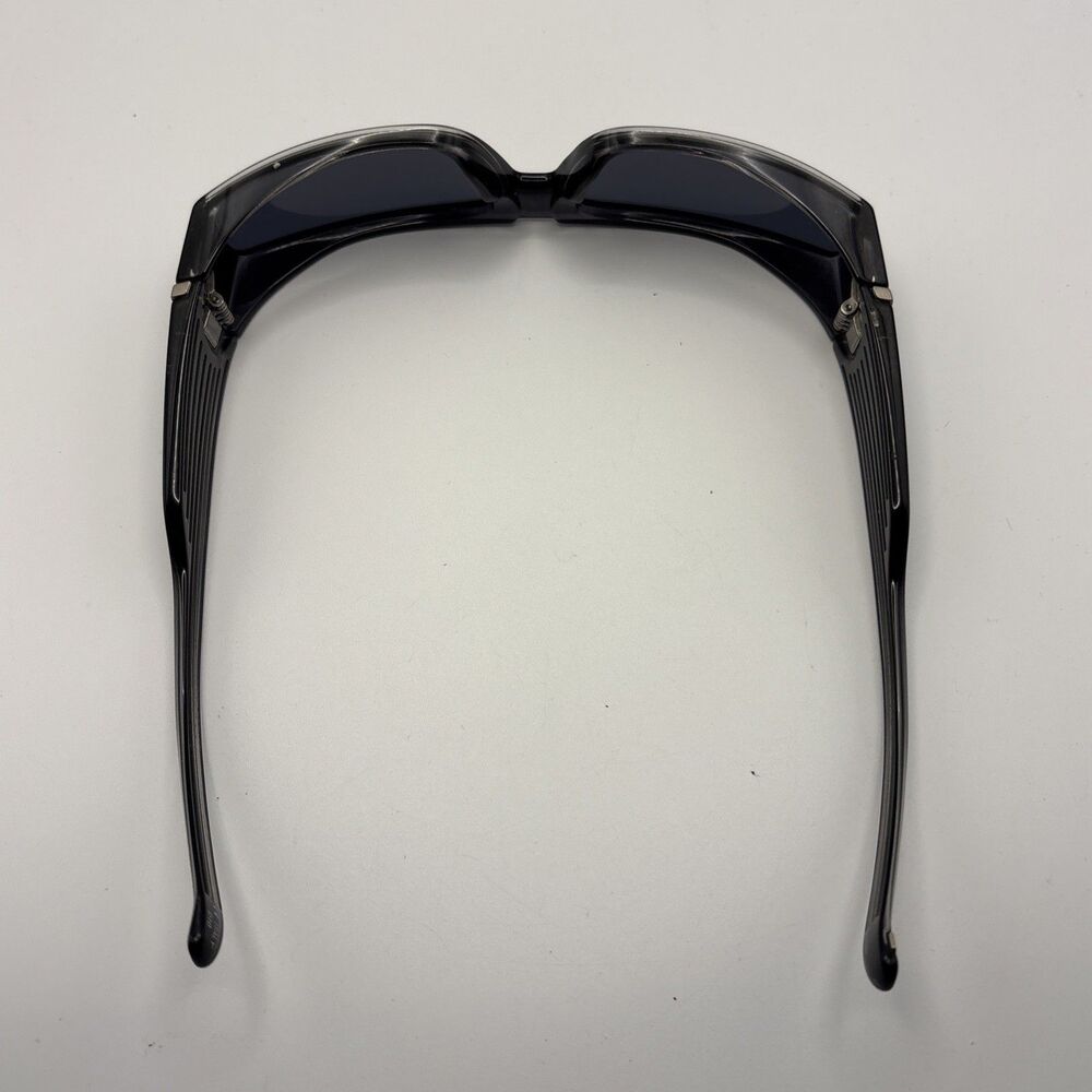 Vintage SPY Optic Wrap Sunglasses Made in Italy Black Frame Grey Lens - Picture 9 of 14